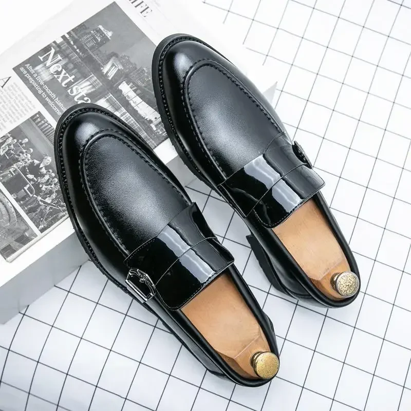 

Leather Shoes Men's Autumn Korean Style Social Guy Glossy Bright Patent Leather British Students Teenagers Men's Small Leather S