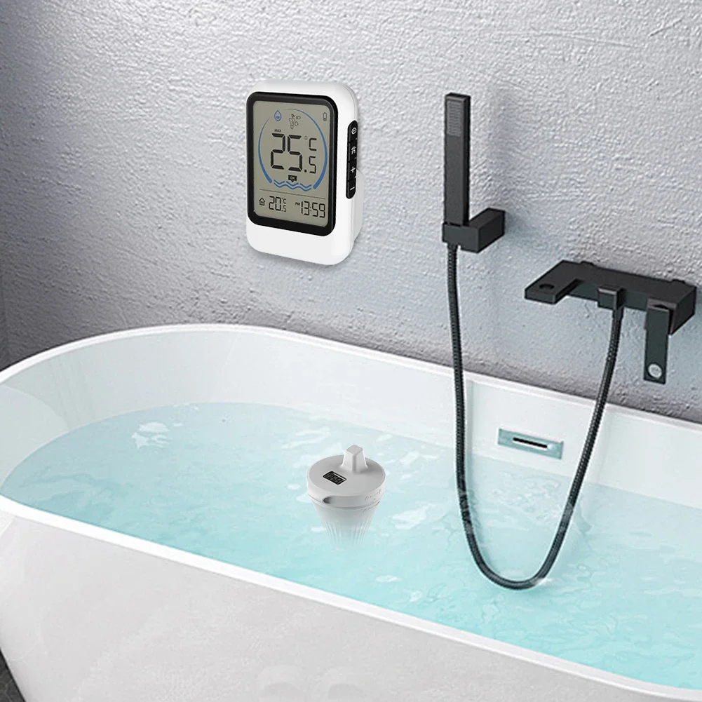 Floating Pool Thermometer IPX7 Waterproof Wireless Pool Temperature Monitor Easy Read for Ice Bath Tub Fishbowl Pond Hot Tub