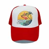 Hello Summer Beach Vacation Mesh Baseball Cap Cool Flamingo Drinking Coconut Snapback Caps Sea Gull Mew Sunset Trucker Hat YY534 3