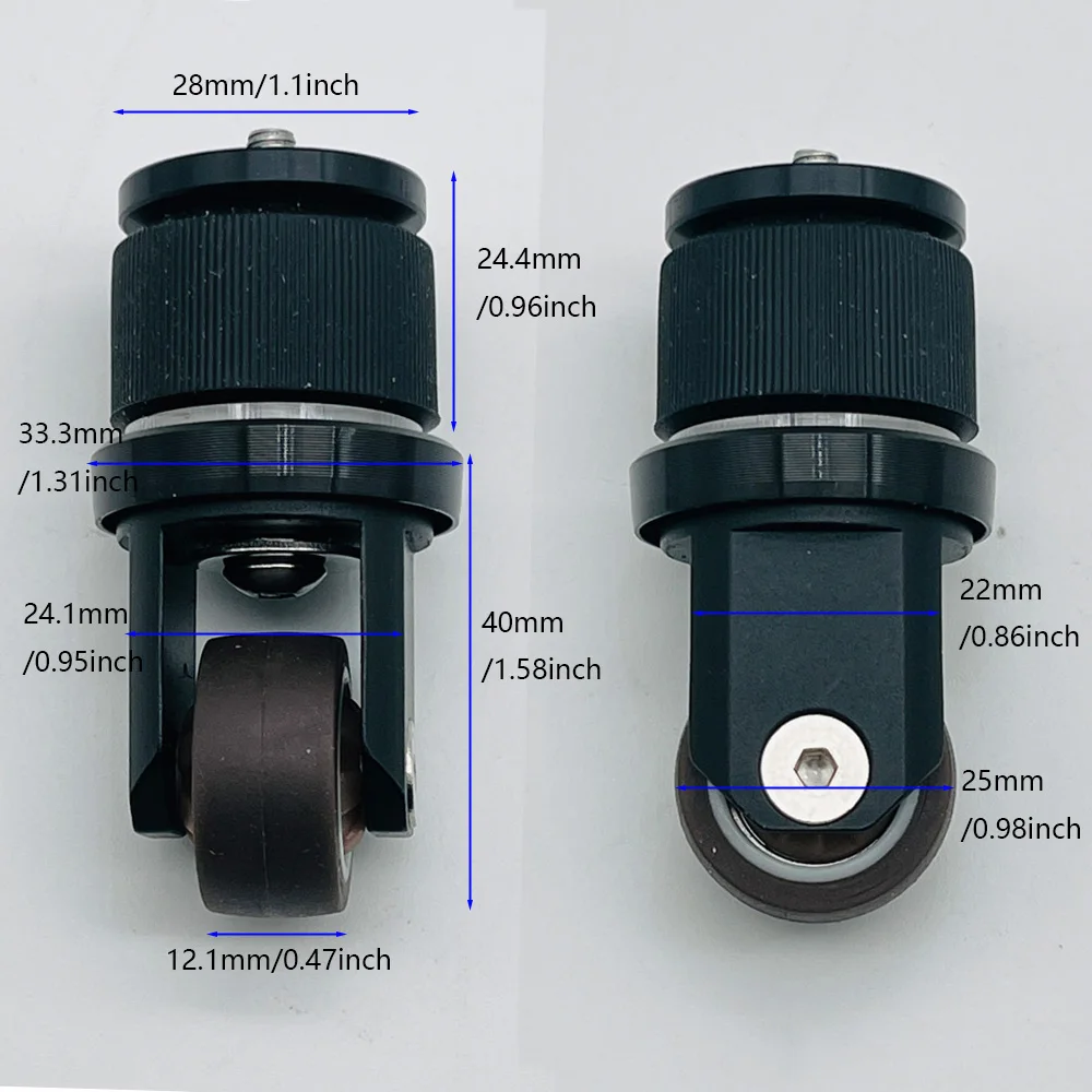 업데이트됨 14 16 20 인치 접이식 자전거 DaHon 자전거 슬라이딩 휠 시트 포스트 주차 휠 3.5CM 직경 용 간편한 푸시 휠