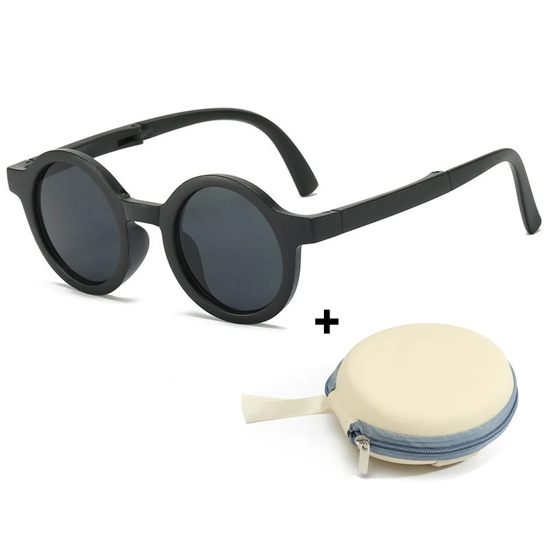 2 قطعة الاطفال نظارات شمسية قابلة للطي + صندوق تخز...