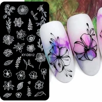 Flowers Design Mould Gel Stamping Plate Charm Embossed Nail stencil Varnish For Stamping DIY Templates Tools Manicure Products 1