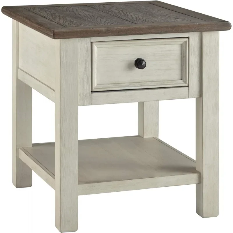 

Signature Design by Ashley Bolanburg Farmhouse Square Two Tone End Table, Antique Cream