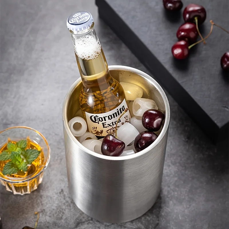 DPTALR Seau à Glace en Plastique, Bac de Refroidissement pour Boissons, Seau à Vin Transparent pour Fêtes, Parfait pour Bouteilles de Vin, Champagne Ou Bière