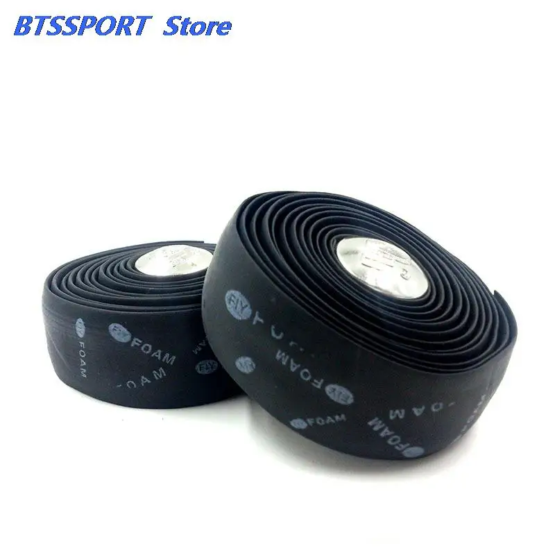 Road Bike Bicycle Handlebar Tape Cycling Handle Belt Cork Wrap With Bar Plugs Black Anti-Vibration Wrap