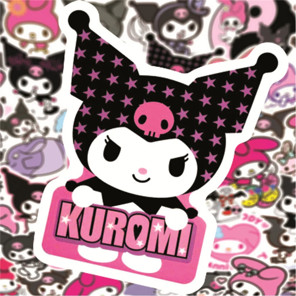 

10/30/50pcs Cute Cartoon Kuromi Stickers Anime Kawaii Girls Aesthetic Decals Decorative Stationery Laptop Kid Sanrio Sticker Toy