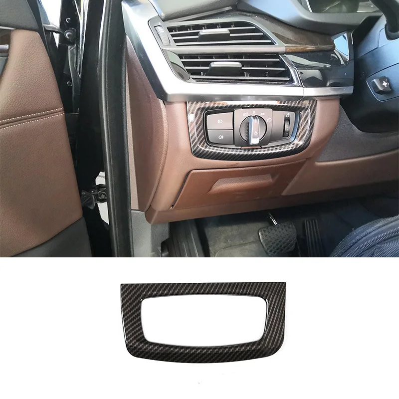 

Для BMW X5 X6 F15 F16 14-18 углеродное волокно цветная Передняя головка пересветильник ель света рамка отделки крышки автомобиля аксессуары для интерьера