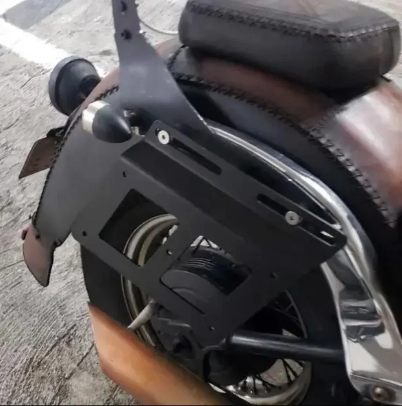 Pair Motorcycle Black Universal Saddle Bags Mount Support Guards Side Bag Brackets For Kawasaki Honda Yamaha Suzuki Harley