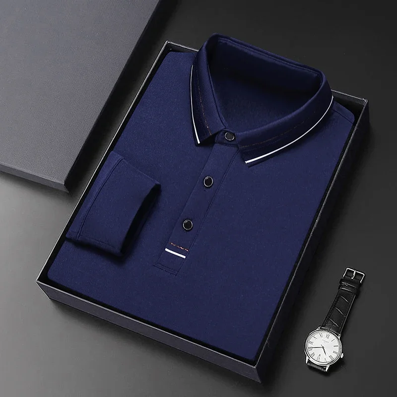 

Men's New Fashion Long Sleeve POLO Shirt Men T Shirt