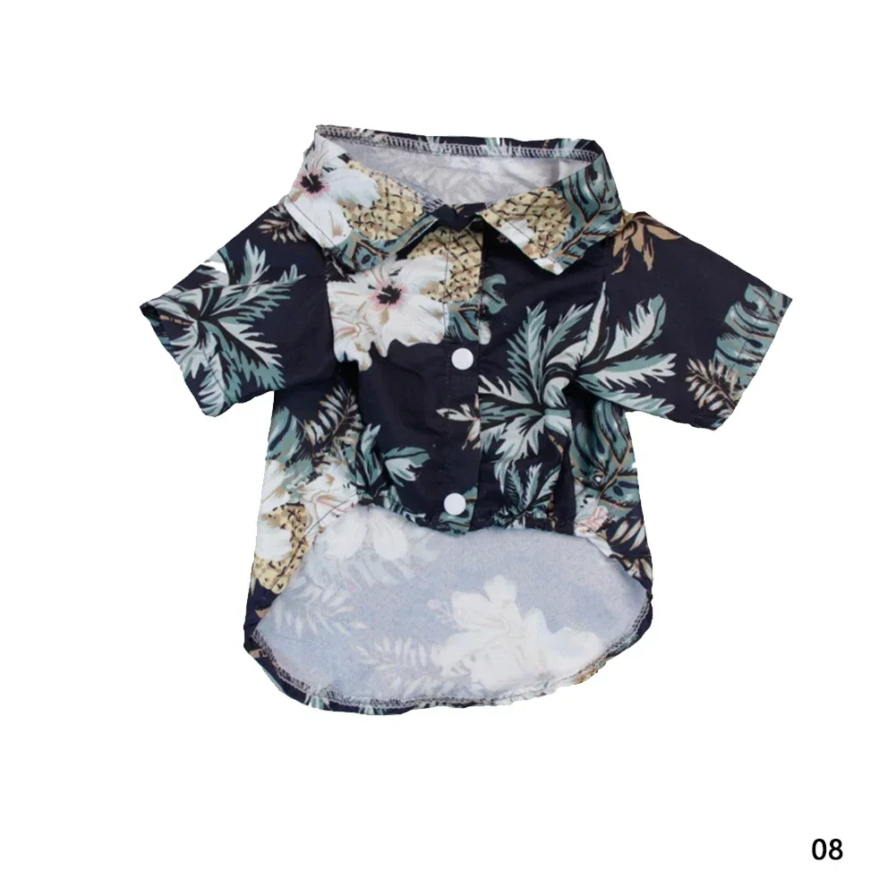thumbnail image 1 of Ropa para mascotas estilo hawaiano, camisa de algodón estampada de verano, transpirable para perros pequeños, gatos, peluches que pesan entre 1,65 y 8 kg, talla XS a XXL, 1 of 5