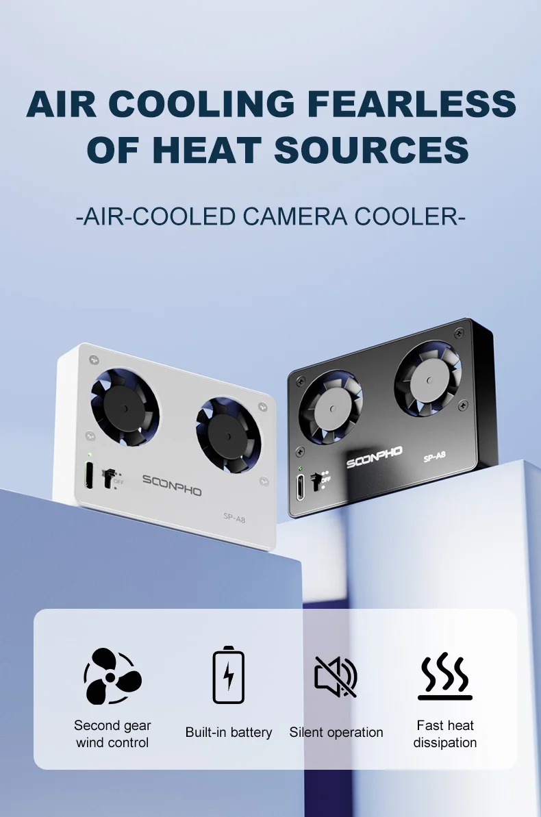 SP-A8 Camera Cooling Fan for Sony Canon FUJI A7M4 ZVE1 A6700 A7C2 ZVE10 ZV1 R5 9