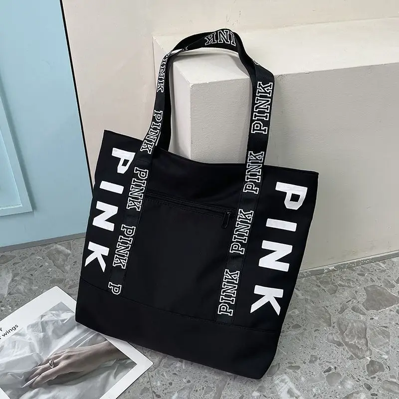 PINK Casual Tote Women Black Yellow White Green Handbags Big Nylon Bucket Luxury Brand Desinger Fashion Shopping Shoulder Bag