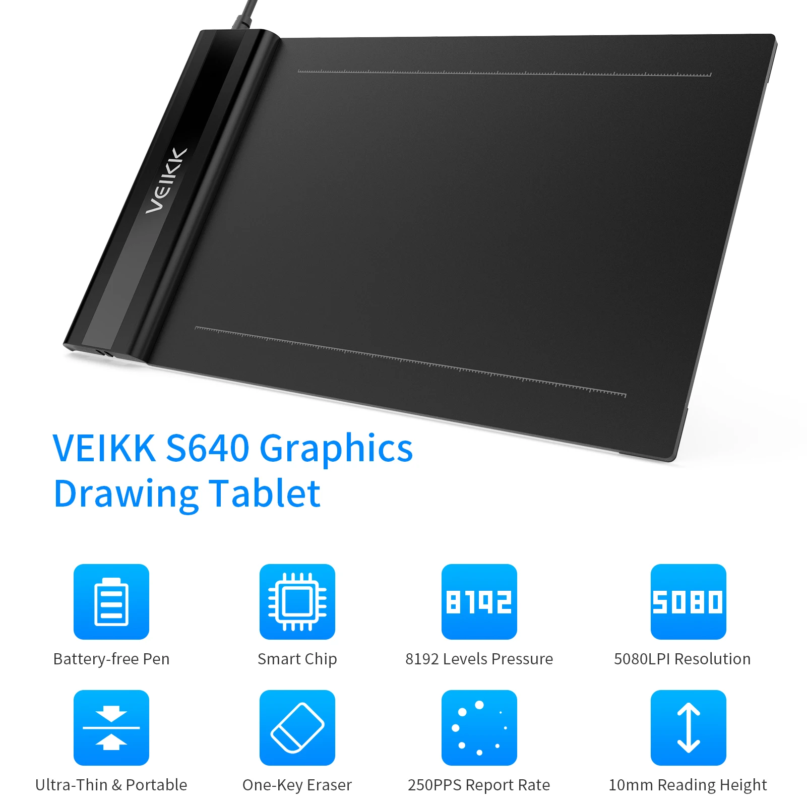 Writing Pad For Computer Battery-Free Pen For Graphic Drawing Tablet ...
