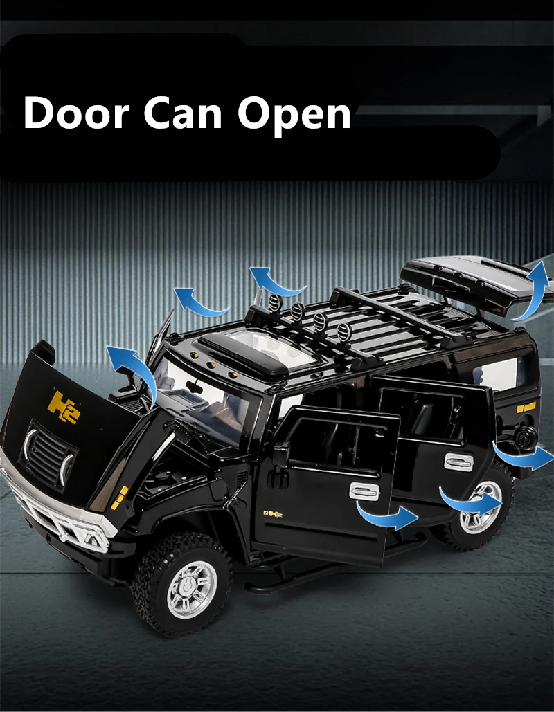 1/24 HUMMER H2 Alloy Car Model Diecasts & Toy Metal Off-Road