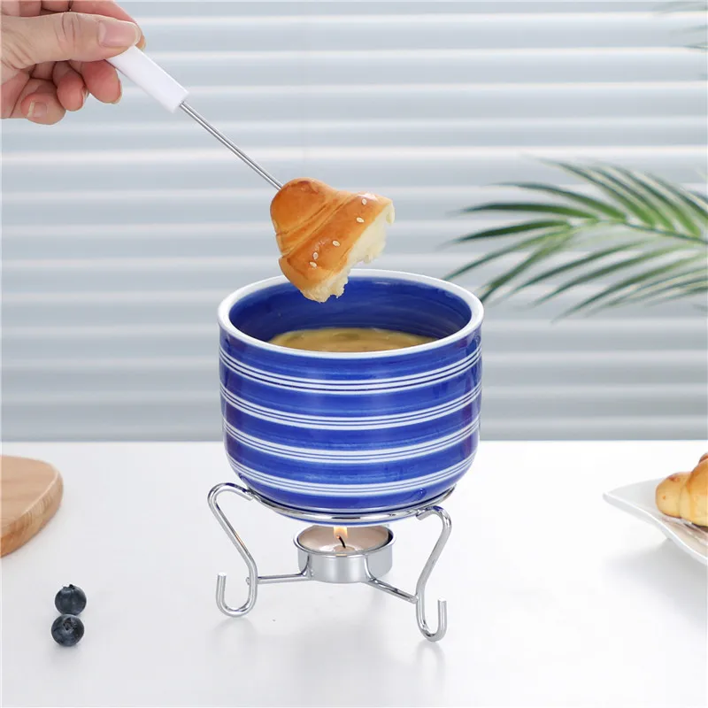 Chocolate fondue bowl, ceramic chocolate fondue pot