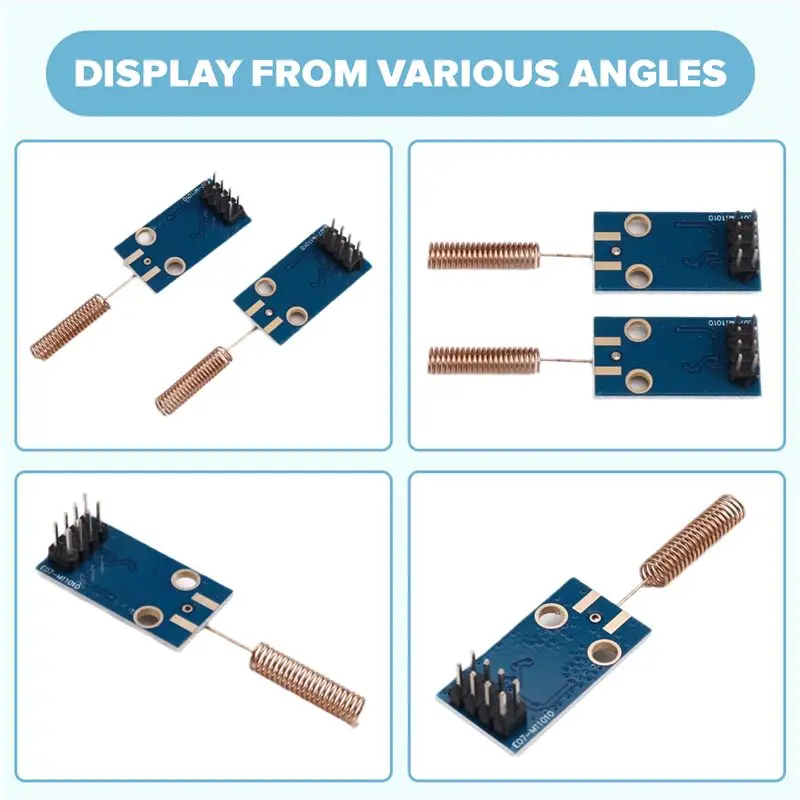 민감한 2Pcs CC1101 무선 트랜시버 모듈 433Mhz 거리 전송 보드 무선 트랜시버 모듈