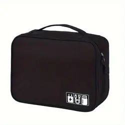 Compact Waterproof Travel Organizer for Electronics and Accessories (Black)