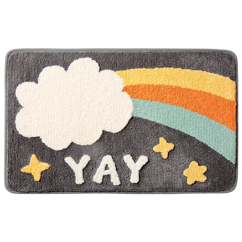 

Cute Bath Rug for Kids Non Slip Luxury Soft Absorbent Microfiber Bath Mat Washable Shaggy Bedroom Home Decor Bathroom Door Mat