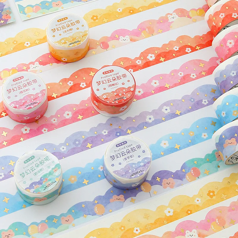 1Rolls Cute Rainbow Cloud Stars Washi Tapes Deco Masking Tape Diy Photo Album Arts Crafts Scrapbooking Journaling Stationery