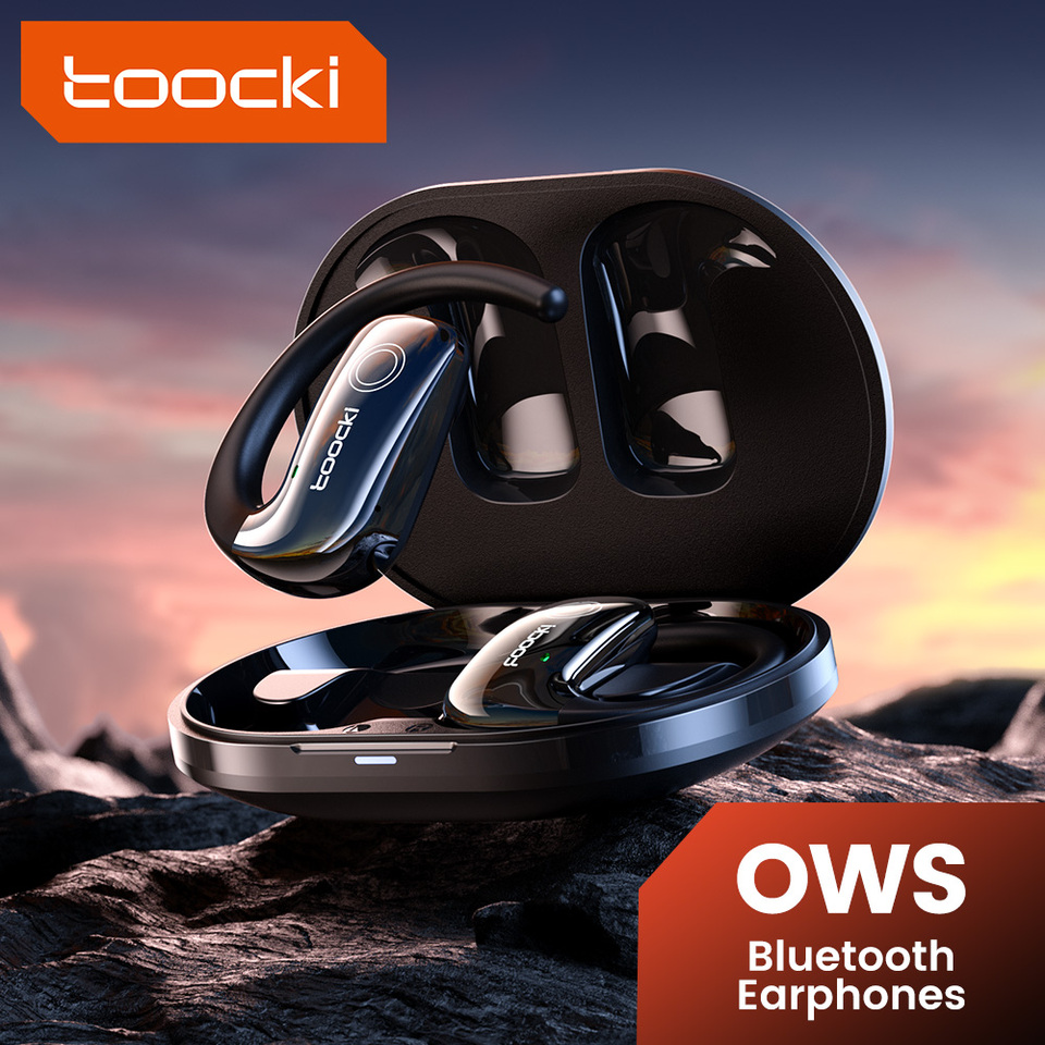 Toocki ear-mounted wireless bluetooth sports music headphones high-drive acoustic speakers open-ear style