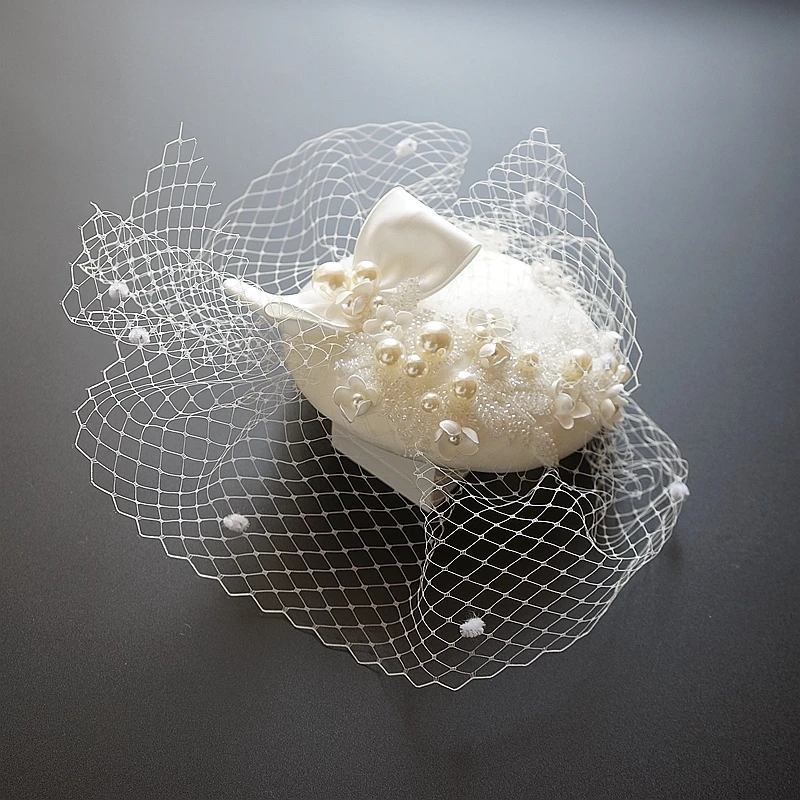 Bridal Hair Accessories Luxury Pearl Handmade Fascinator for Wedding