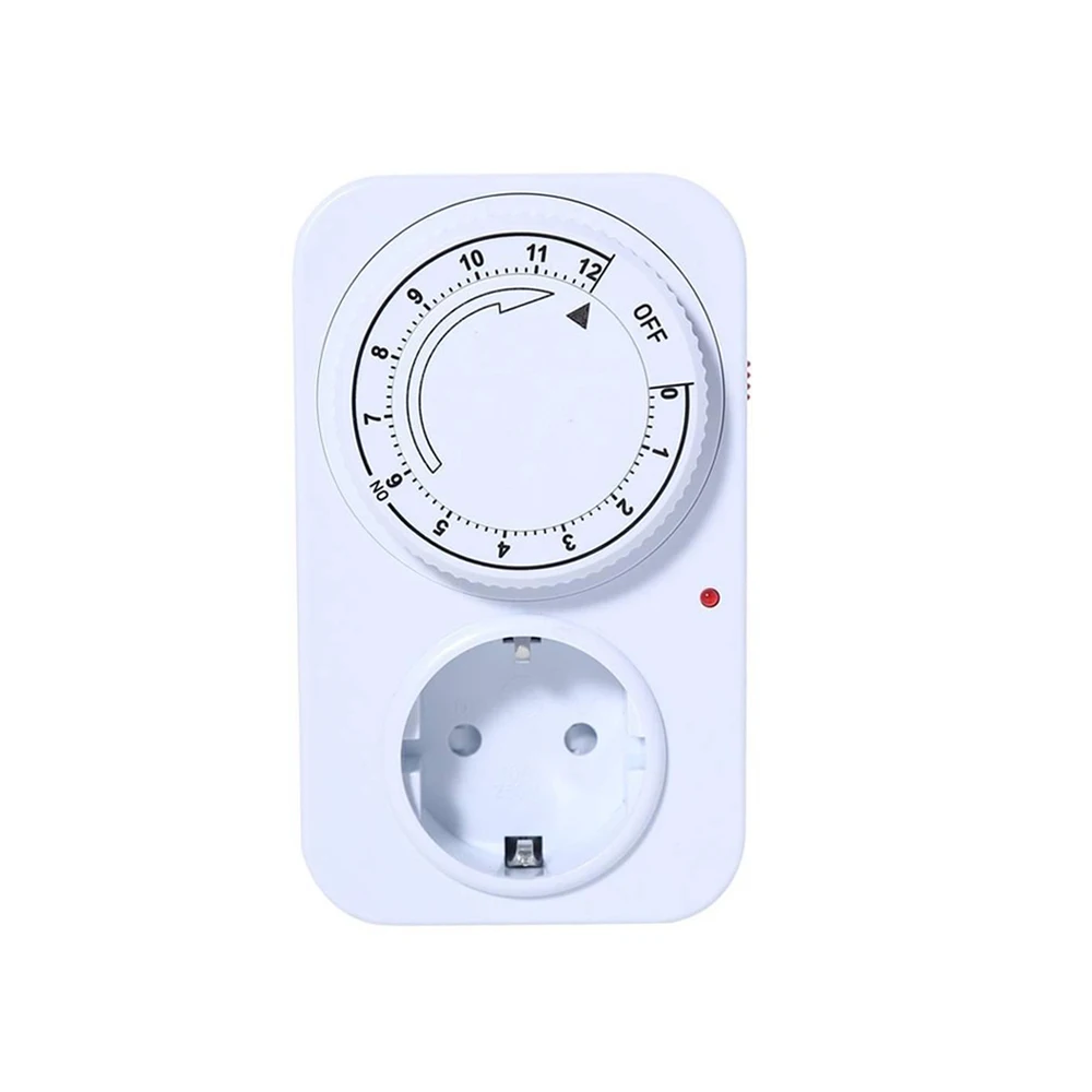 Prise de minuterie mécanique 12 heures, interrupteur de contrôle du temps de mise hors tension, prise électrique 16A 3680W, minuterie pour lampe, pompe à eau