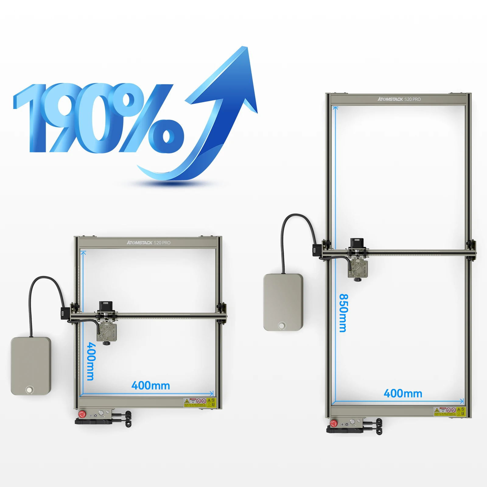 

Extension Kit Enlargement Rods For Atomstack X20 Pro A20 S20 Pro X30 PRO Laser Engraving Machine Expansion Kit 33.46in*16.14inch