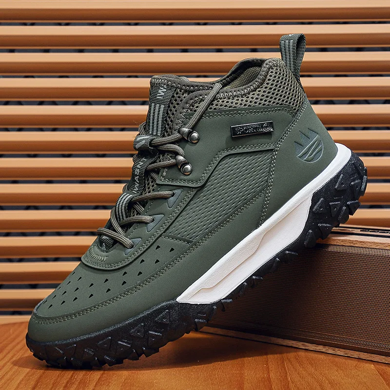 Men's Sports Shoes Male Leather Casual Shoes Wear Resistant High-quality Shock-absorbing Lace Up Sneakers Zapatillas De Hombre 6