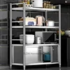 Floor-standing Microwave Cupboard Kitchen Cabinet Stainless Steel Multi-layer Kitchen Cabinets Shelves Home Kitchen Furniture 2