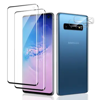 Proteggi schermo da 2 pezzi per Samsung Galaxy S10 Confezione da 2 protezioni per obiettivo fotocamera, pellicola in vetro temperato 3D, durezza Ultra HD 9H