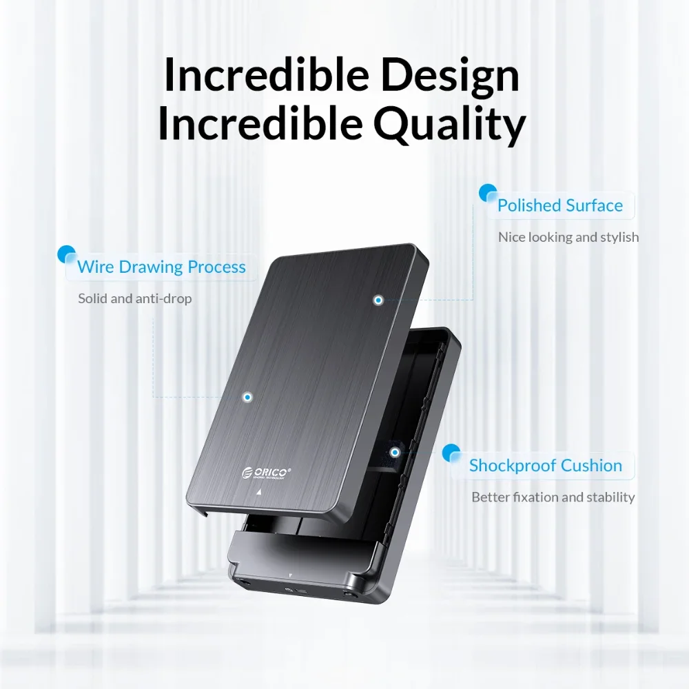 Boîtier Disque Dur Externe ORICO USB 3.0 - Pour HDD/SSD 3,5" Jusqu'à 20 To, Installation Sans Outil