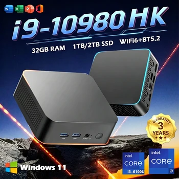 2026 Mini PC Intel Core I9 10980HK I3 6100U Windows 11 Gaming Computer Desktop PC RAM 16GB SSD 1TB WiFi6 BT5.2 Portable Gamer PC 1