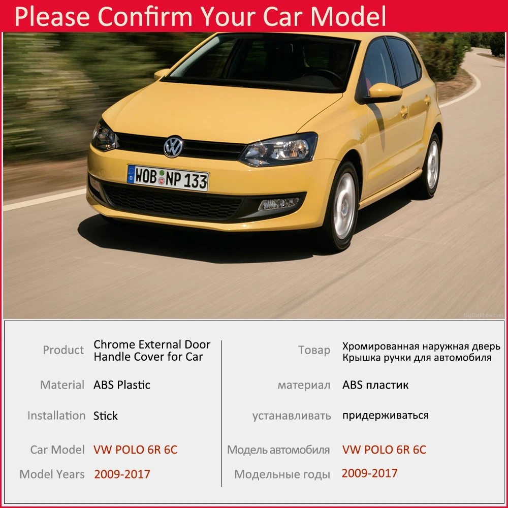 Für VW POLO MK4 2002-2008 9n 9n3 Chrom Griff Abdeckung Trim Set