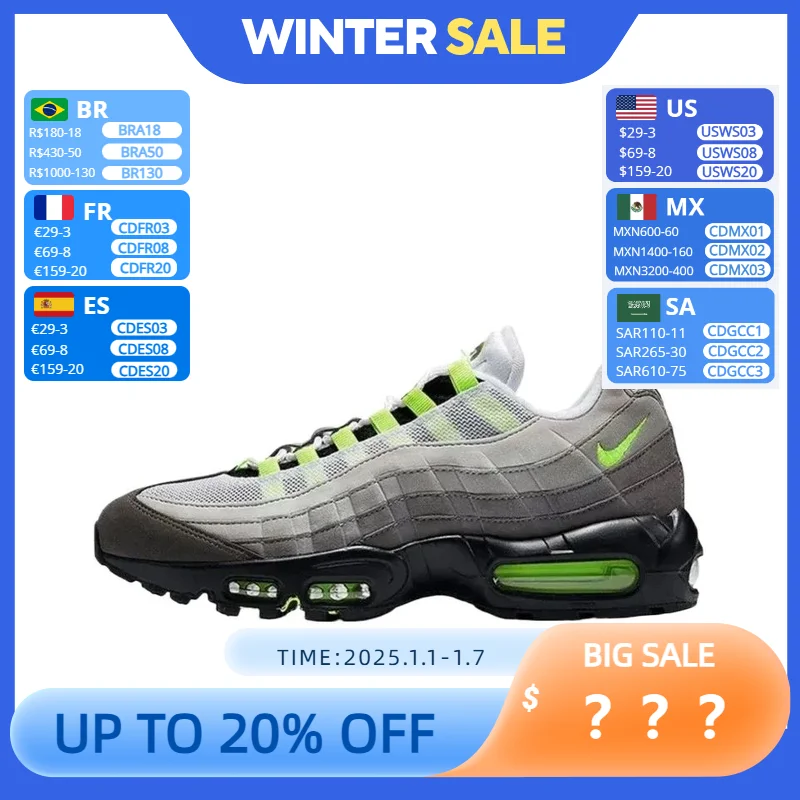 Running Shoes Nike Air Max 95 Running Shoes For Men and Women Ultralight Sports Shoes Good Air Permeability