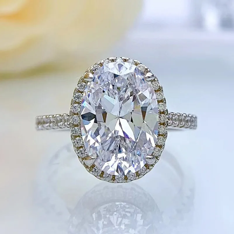 

Jewelry High Carbon Diamond Fashion High Grade Diamond Ring S925 Silver Proposal Ring 9 * 13 Oval Yellow Diamond Ring Female