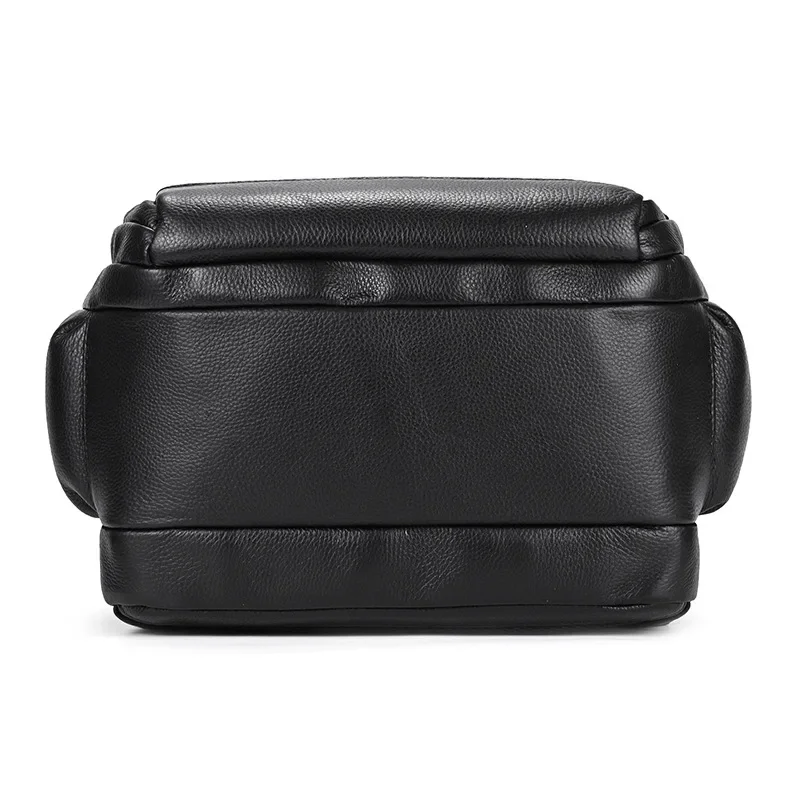 Business Men Real Cow Leather Big Rucksack 17 inch Laptop Backpack Travel Shoulder Bag Hidden USB Interface Bags Boys Schoolbag 5