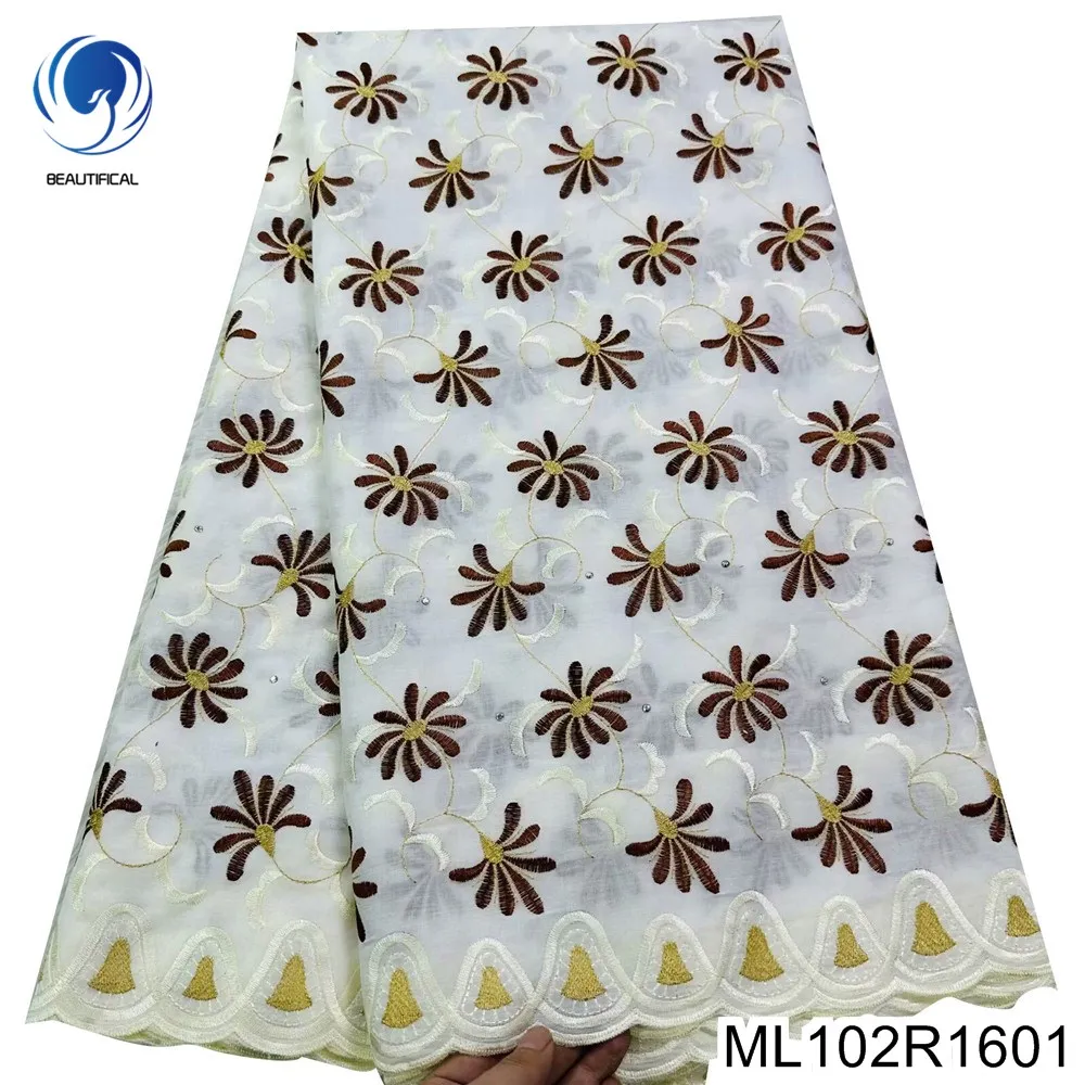 

Embroidered Flowers Nigerian Swiss Voile Lace, Beautifully Patterned Cotton Fabric, Party Dress, High Quality, ML102R16