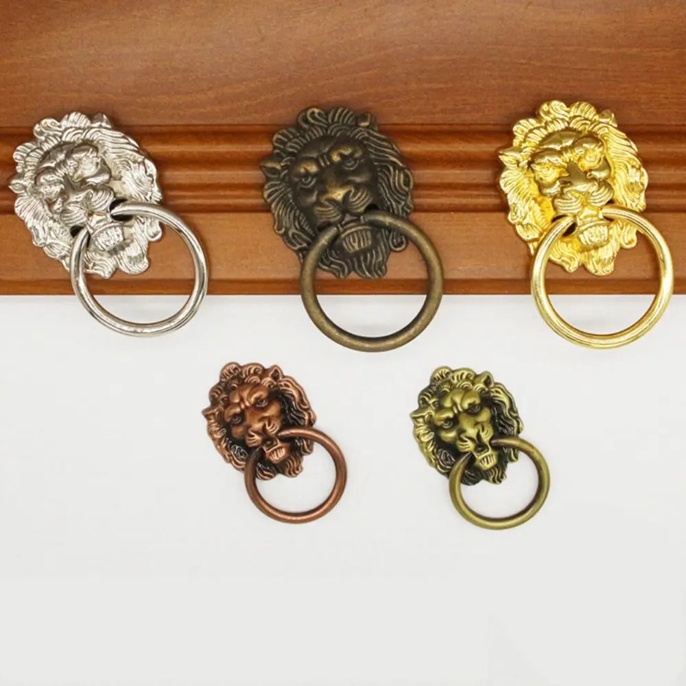 Description Picture 4 of itemNew Antique Lion Head Door Handle Decorative Pull Home Hardware Kitchen Cabinet Handles Zinc Alloy Multifunctional Drawer Knobs