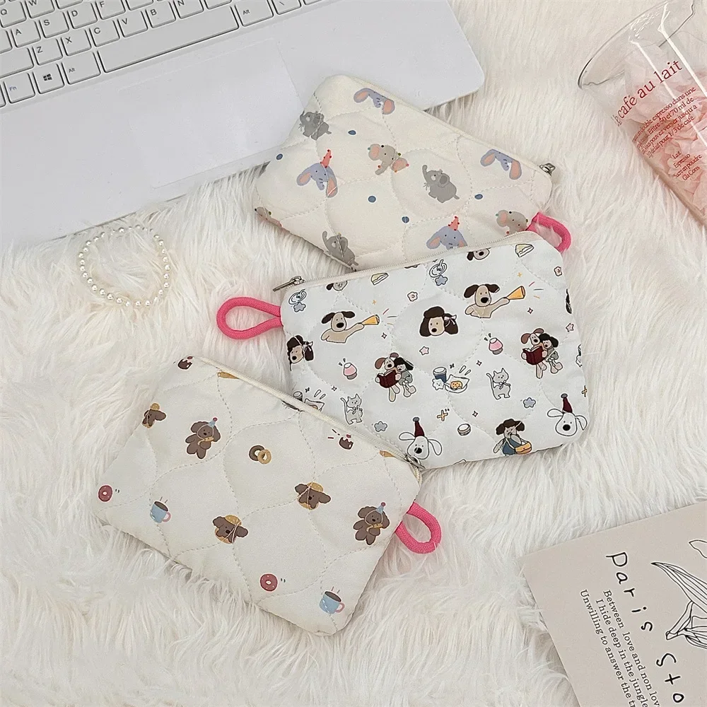 Cartoon Quilted Cotton Makeup Bag Key Earphones Storage Bag - Main Image
