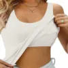 Womens Tank Tops With Built In Bras 2024 Summer Casual Crew Neck Sleeveless Camisole Plus Size Solid Color Tops For Women 3