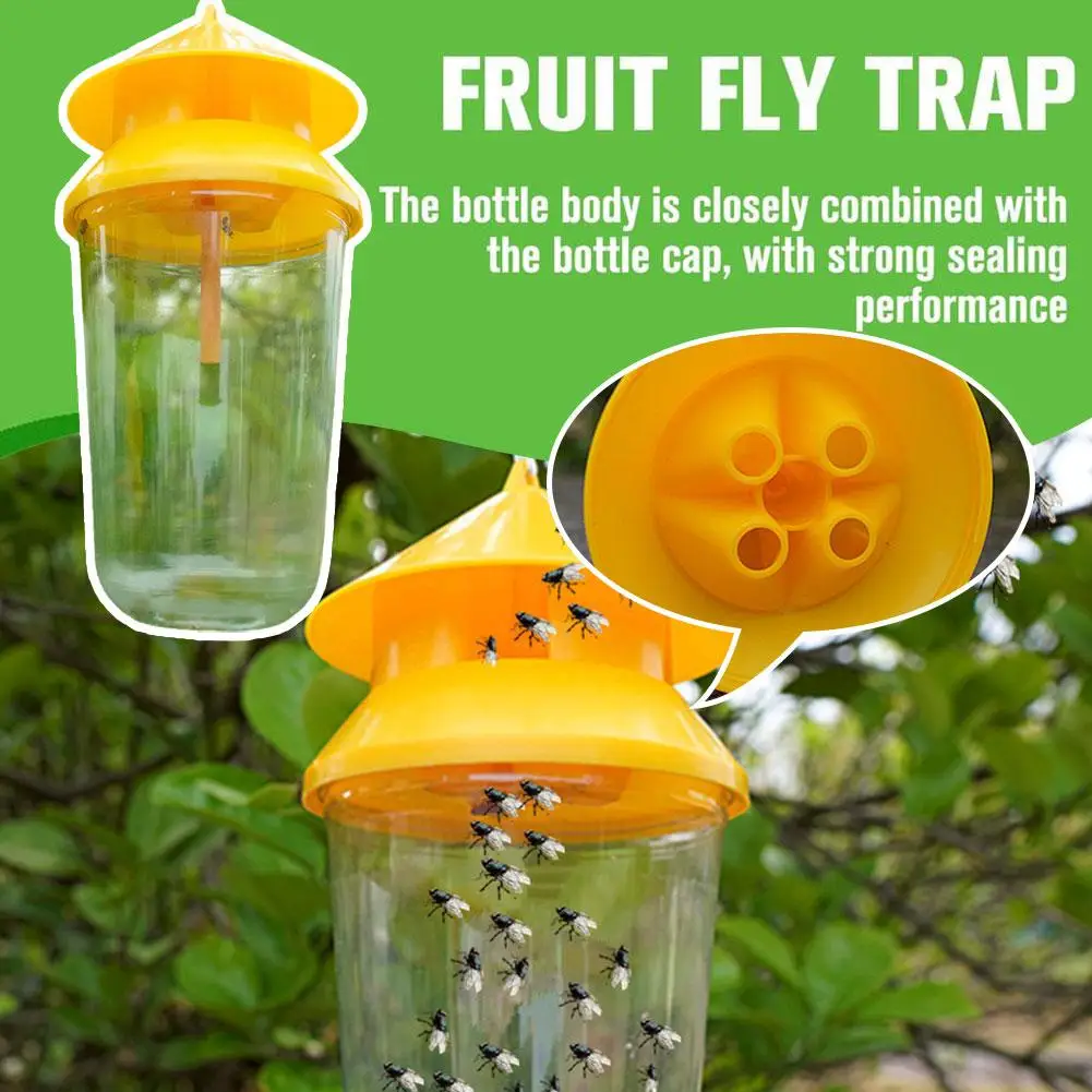Description Picture 2 of itemPlastic Fruit Fly Trap Killer Drosophila Trap Anti Fly Fruit Fly Killer Catcher Orchard Insect Trap Pest Control Fly Bee Trap