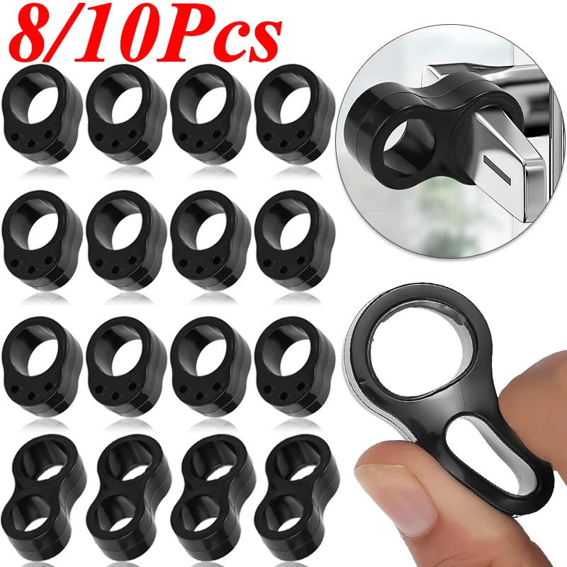 10/8/1pc Door Stop Pad Black Silicone PVC Door Handle Buffer Wall Household Anti-Collision Protected Pad Silencer Crash Pad