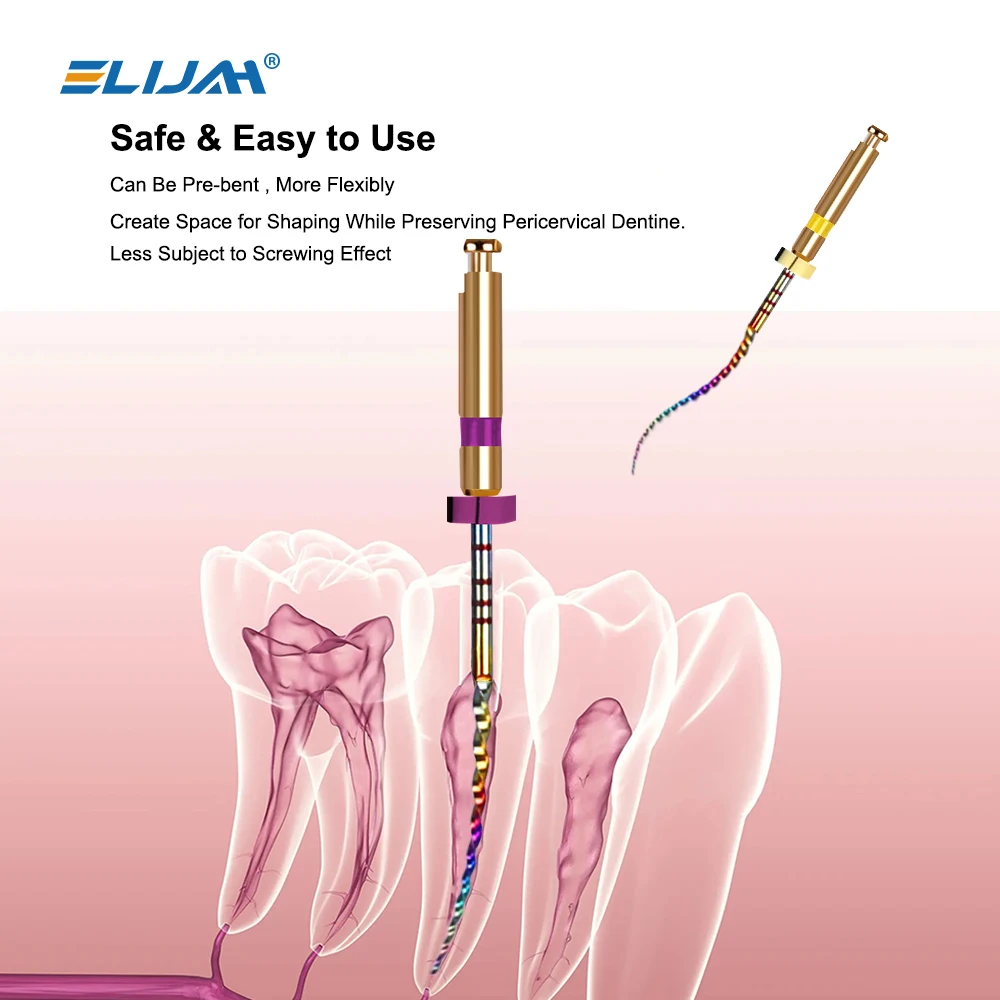 Dental 30 Stück/5 Boxen Niti Regenbogen Endodontische Super-Rotationsfeilen 19mm/21mm/25mm/31mm SX-F3 Regenbogen Flexible Feilen Zahnmedizinisches Werkzeug