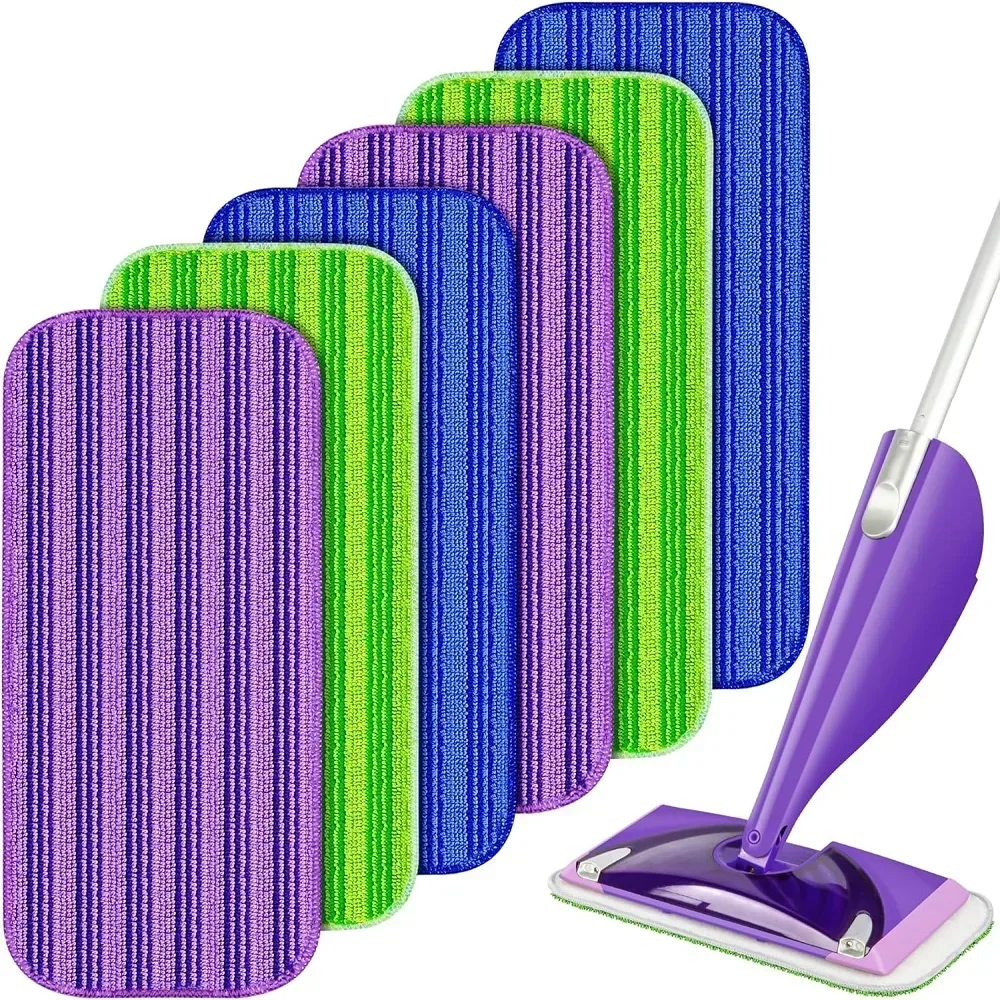 Almofadas de microfibra reutilizáveis para Swiffer, Almofada molhada e seca, Pano de poeira doméstica, Acessórios de limpeza, Wet Jet, 2Pcs