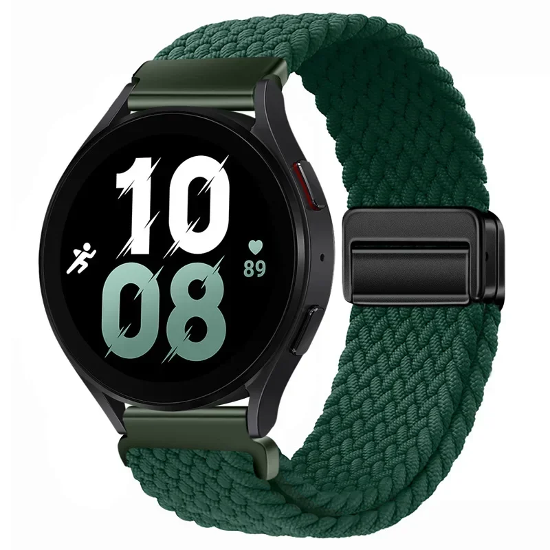 Magnetic Braided Solo Loop Nylon Strap - Breathable Wristband Accessory, 22mm