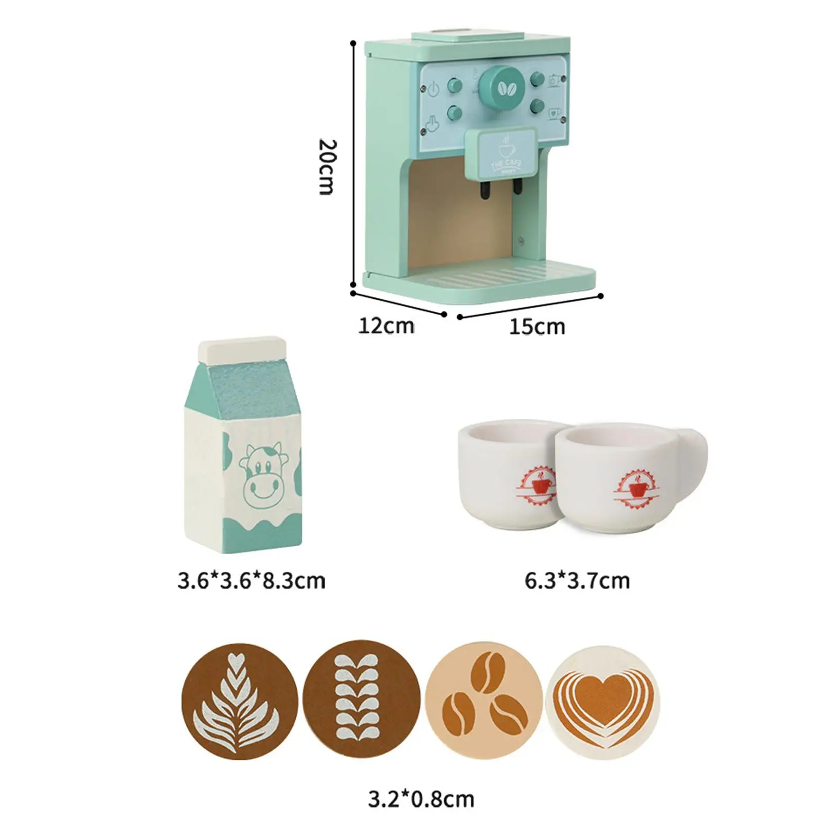 8Pcs Espresso Machine Playset Coffee Maker for Children Kids Birthday Gifts
