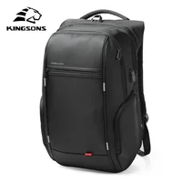 Kingsons 15.6" 17.3" Laptop Waterproof Backpack Multi-layer Anti-theft Business Travel Bag USB Charging fit Students 1