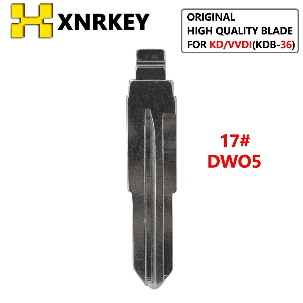 XNRKEY KDB-36 #17 DWO5 Remote Key Flip Blade NO.17 Left Metal Uncut Blank Flip Key Blade for KD/VVDI