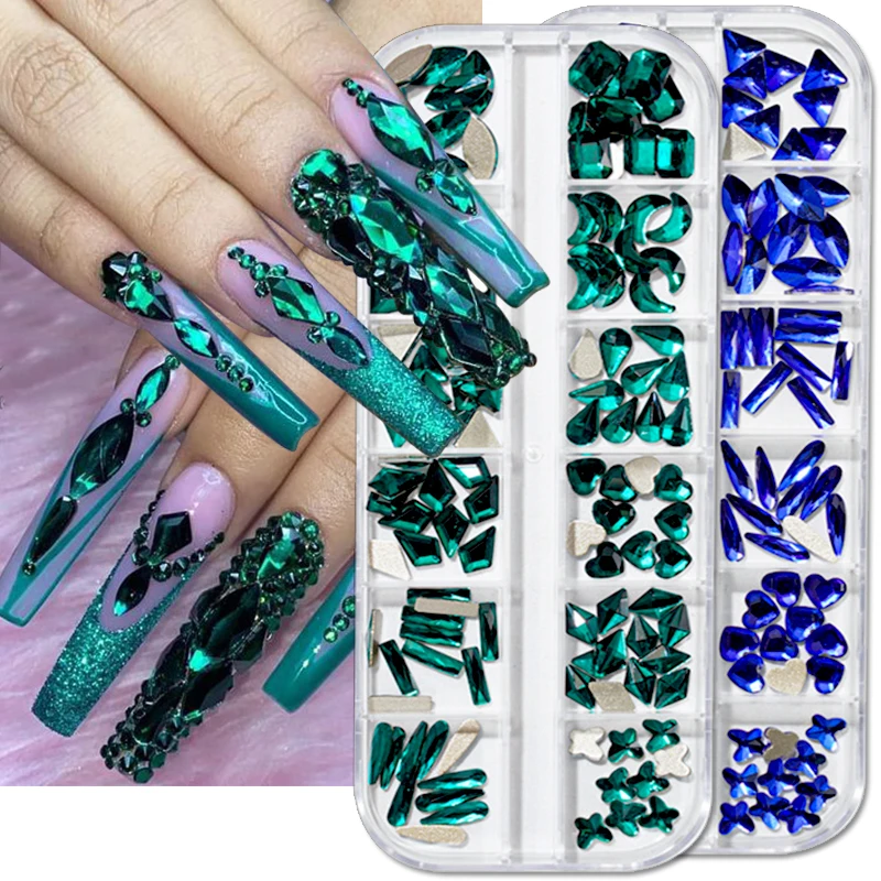 3D Nail Rhinestones Nail Charms Multi Color Nail Art Decorations AB Mixed  Size Crystal Gems Flatback Rhinestones for Nails DIY - AliExpress