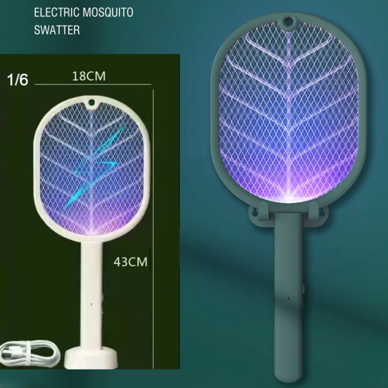 Vendita Calda 3000V Electric Insect Racket Swatter Zapper Usb Ricaricabile Summer Mosquito Swatter Kill Fly Bug Zapper Killer Trap
